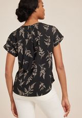 Delton Zipper Back Blouse, BLACK COMBO, small