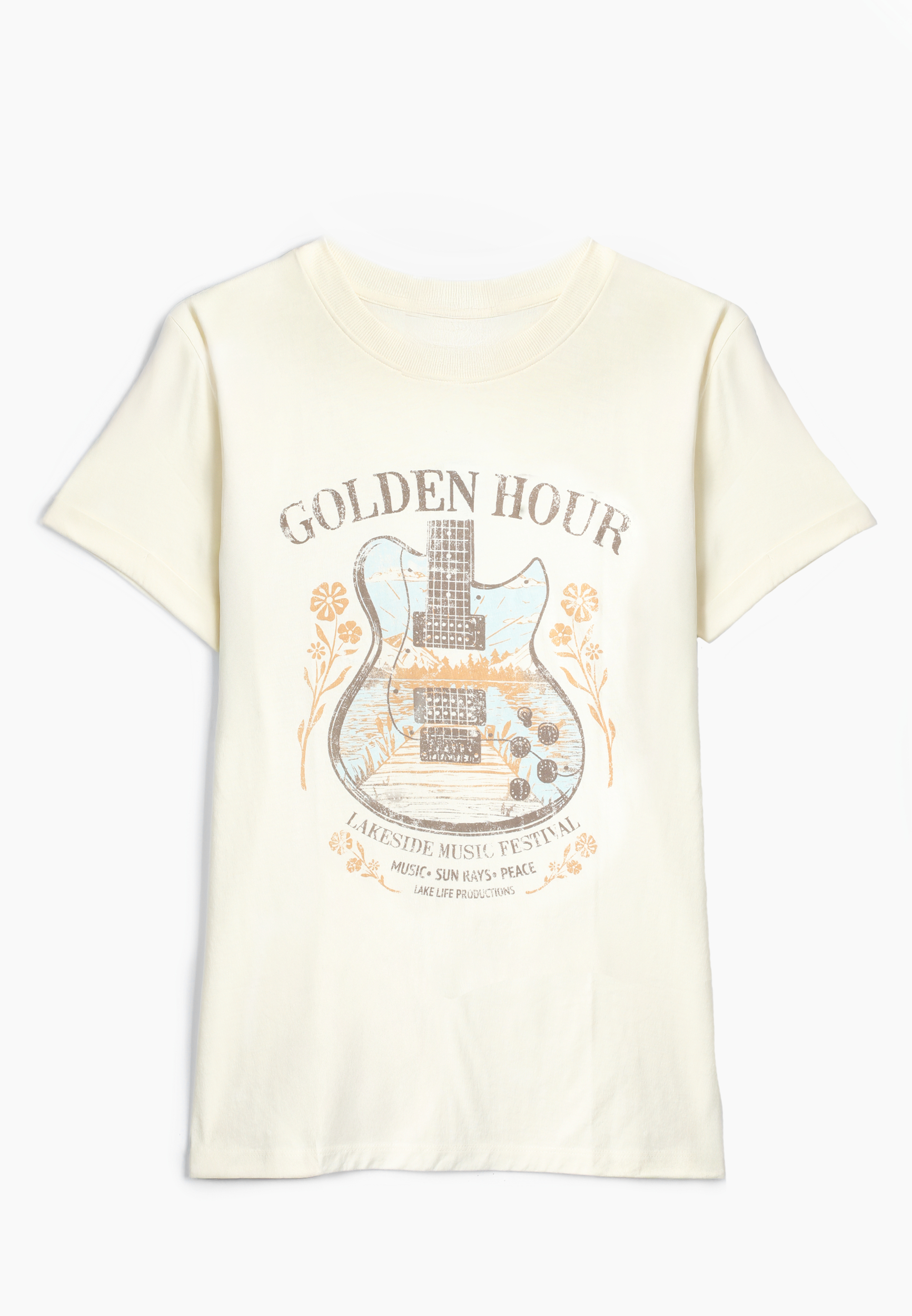 Plus Size Golden Hour Lakeside Music Festival Oversized Fit Graphic Tee, , large