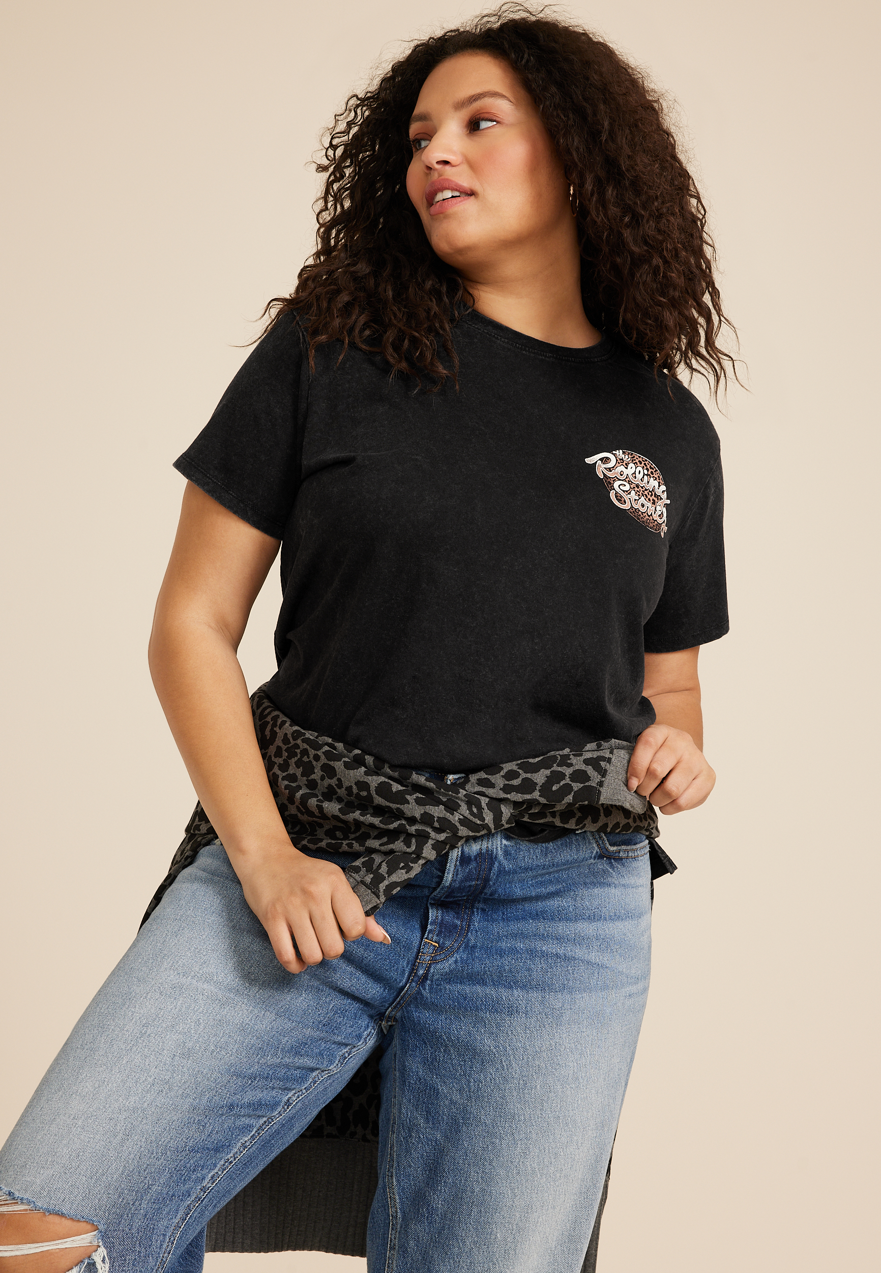 Plus Size Rolling Stones Animal  Relaxed Fit Graphic Tee, C106, large