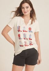 Americana Stacked Boots Classic Fit Graphic Tee, C2789, small
