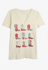 Americana Stacked Boots Classic Fit Graphic Tee, C2789, small