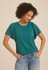 24/7 Charlotte Flutter Sleeve Tee, C9886, small