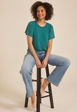 24/7 Charlotte Flutter Sleeve Tee, C9886, small