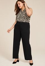 Plus Size Idealist High Rise Wide Leg Dress Pant, C106, small