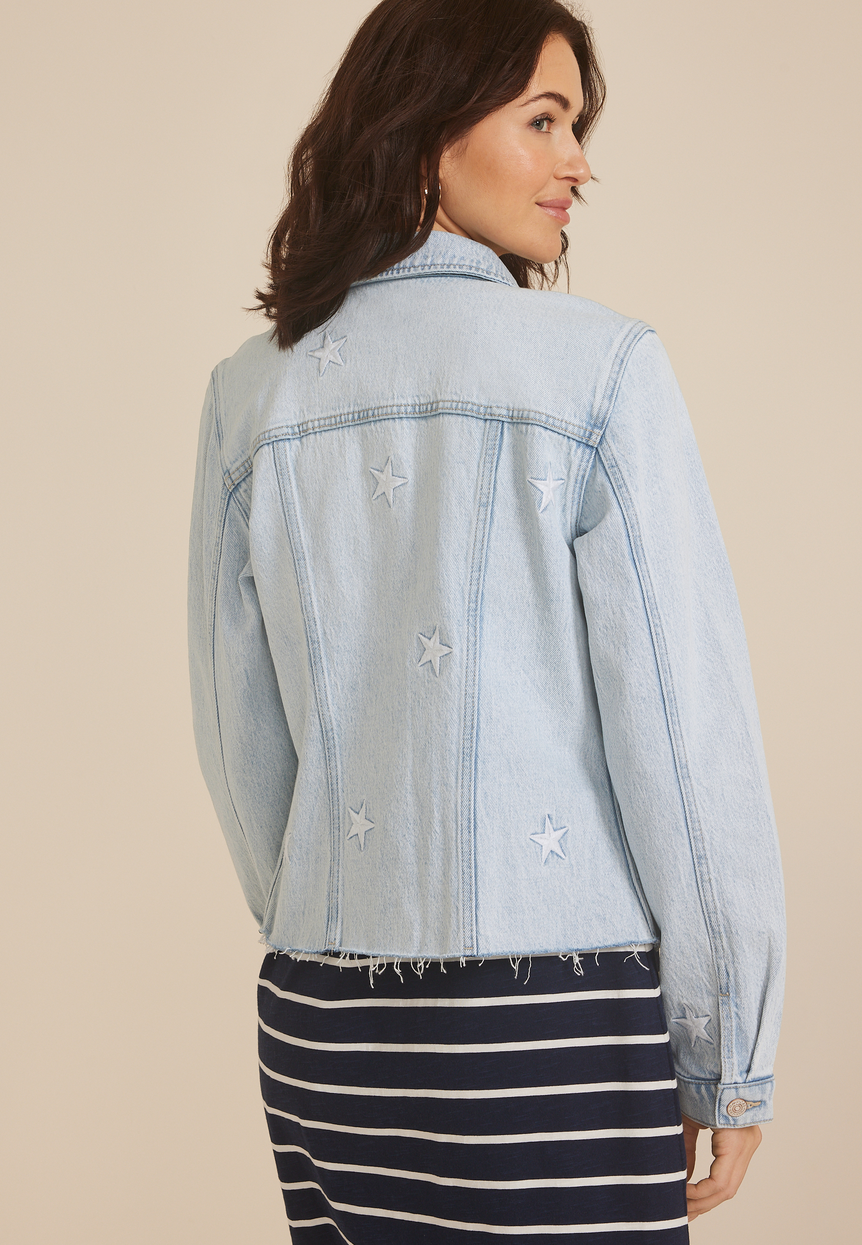 Americana Star Light Denim Jacket, C2806, large