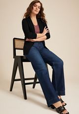 Versa Open Front Long Sleeve Blazer, C106, small