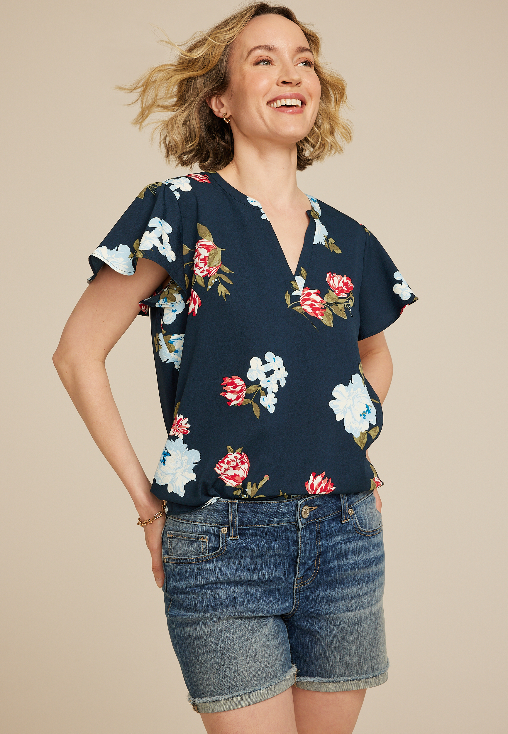 Atwood Flutter Sleeve Blouse