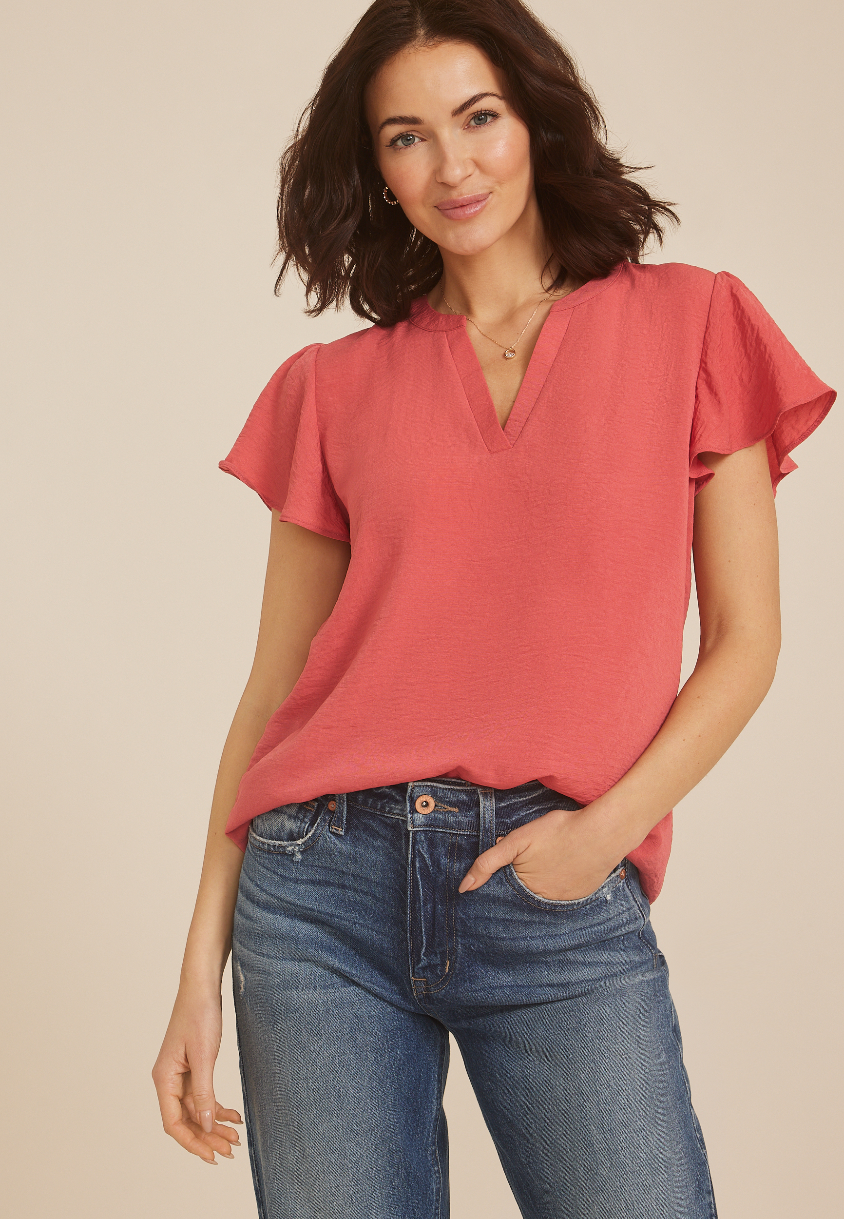 Atwood Flutter Sleeve Blouse