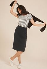 Cloud Scuba Knit High Rise Midi Skirt, C106, small