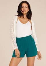 High Rise Linen Blend 4in Short, , small