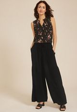 Tiered High Rise Palazzo Pant, , small
