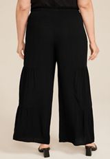 Plus Size Tiered High Rise Palazzo Pant, , small