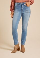 m jeans by maurices&trade; High Rise Slant Patch Pocket Slim Straight Ankle Jean, C3337, small