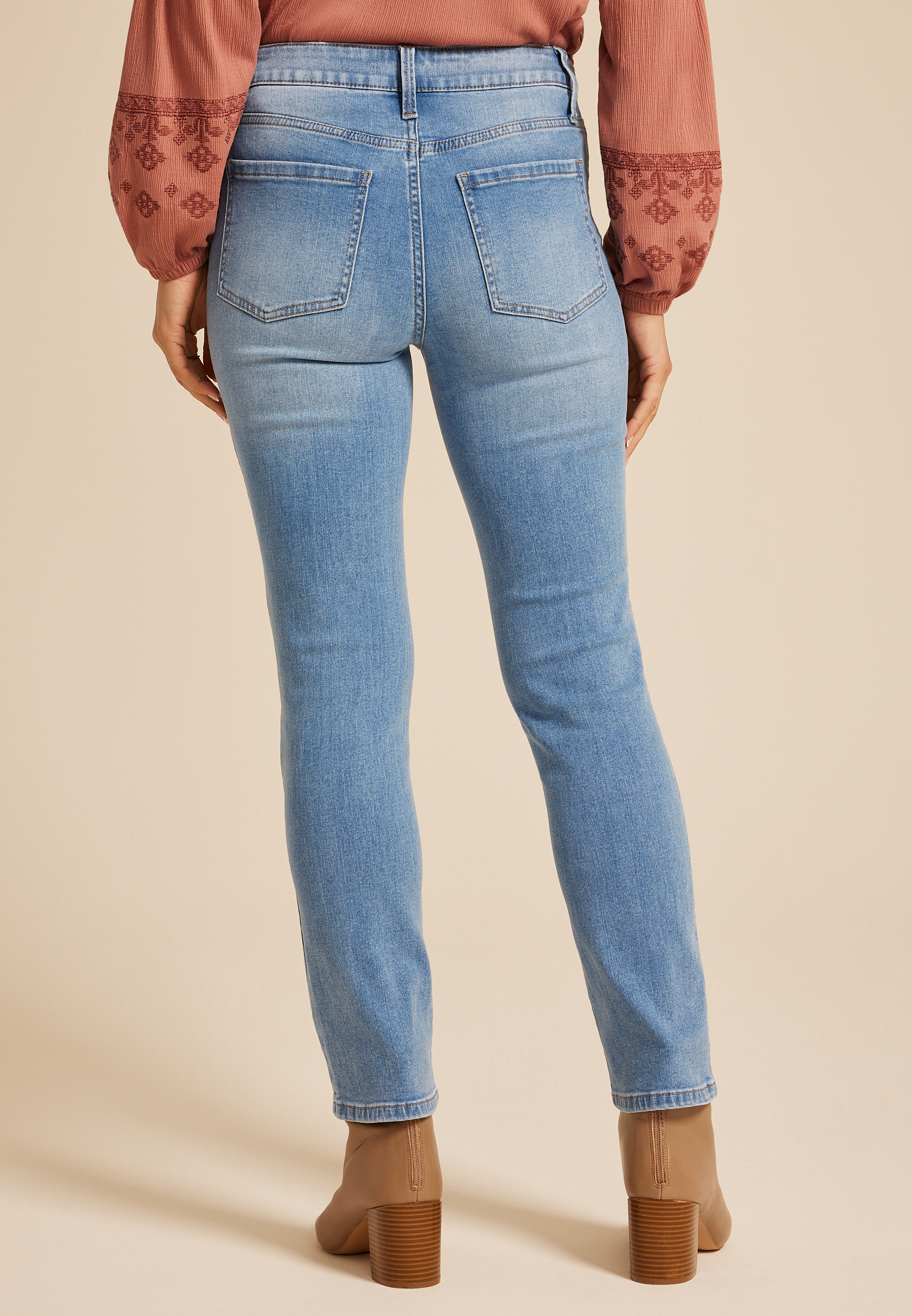 m jeans by maurices&trade; High Rise Slant Patch Pocket Slim Straight Ankle Jean, C3337, large