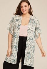 Plus Size Floral Medallion Kimono, C2380, small