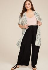 Plus Size Floral Medallion Kimono, C2380, small