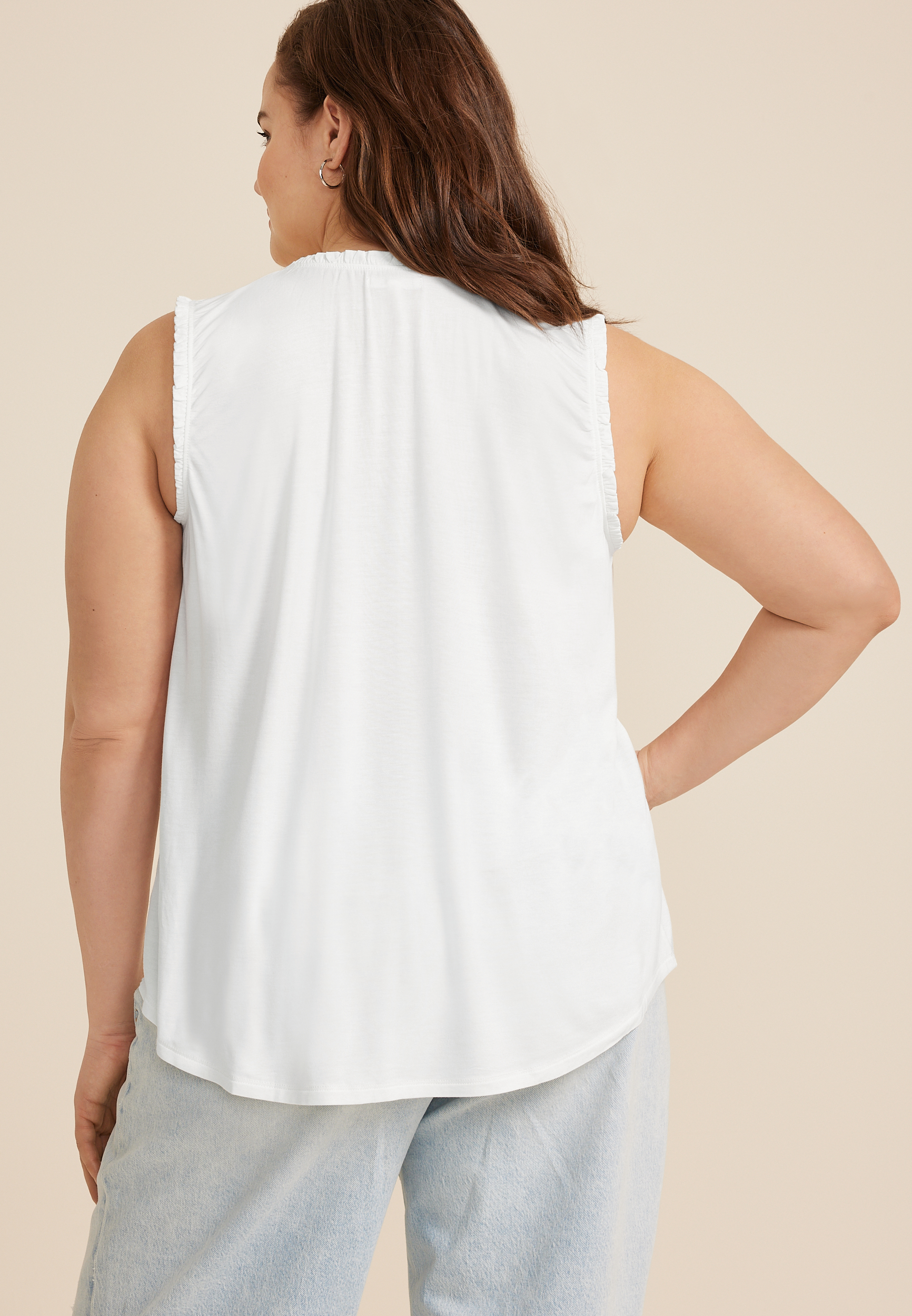 Plus Size Effortless Ruched Tank Top, C4673, large