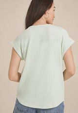 24/7 Clara Wavy Ribbed Short Sleeve Tee, C9884, small