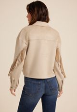 Faux Suede Fringe Jacket, C210, small