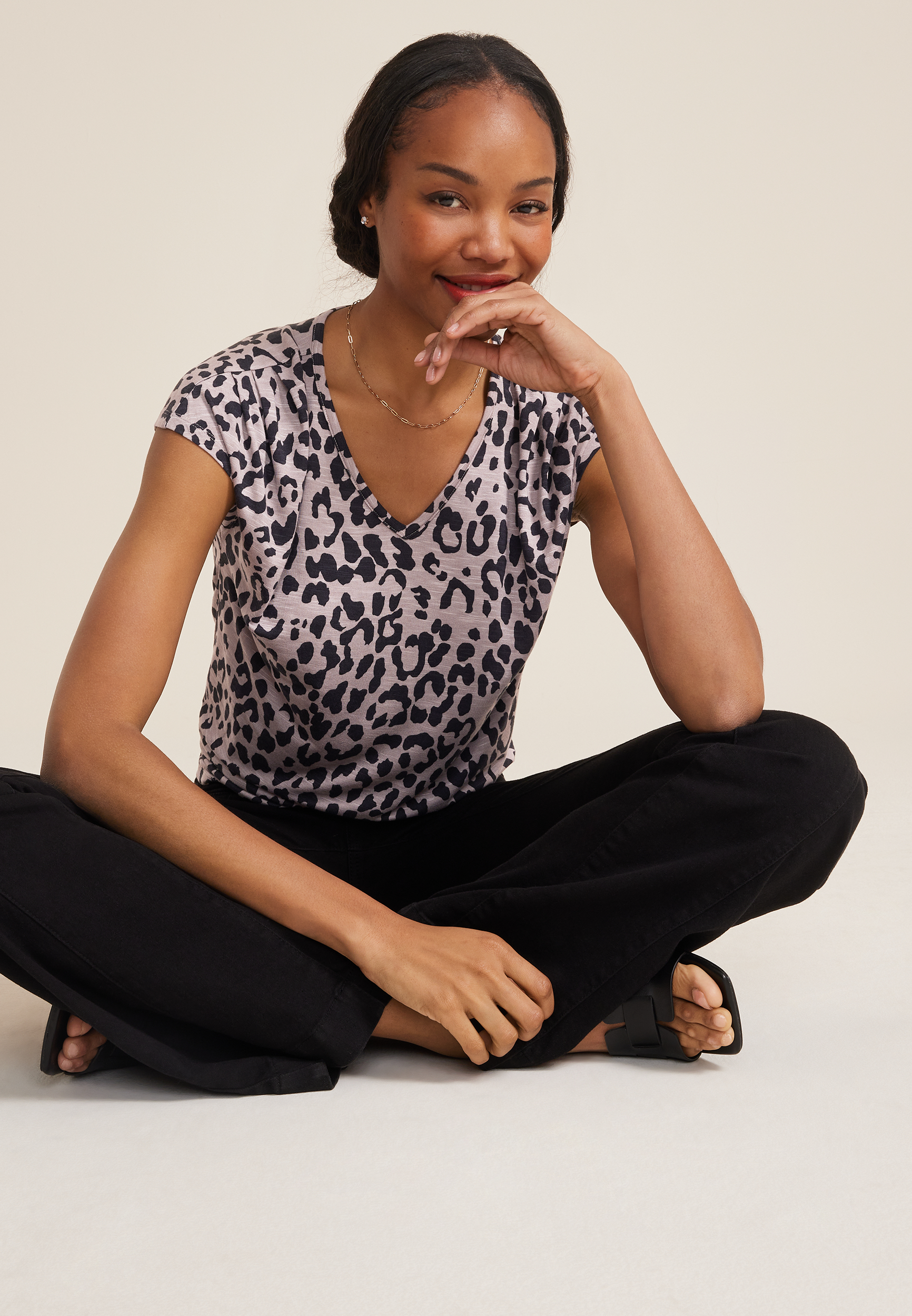 24/7 Fairhaven Animal Pleated Tee, C1524, large