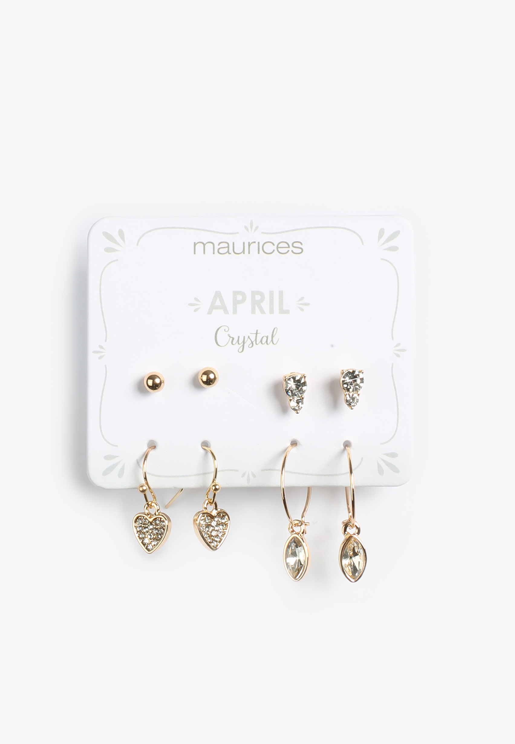 4 Pack Birthstone Earring Set