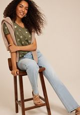 24/7 Dawson Palm Tree V Neck Tee, C9162, small
