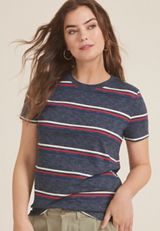 24/7 Dawson Americana Striped Crew Neck Tee, C1524, small