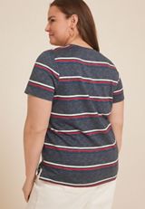 Plus Size 24/7 Dawson Americana Striped Crew Neck Tee, C1524, small