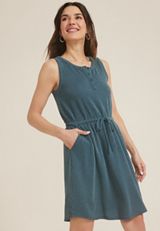 24/7 Bare Henley Wavy Rib Dress, C5977, small