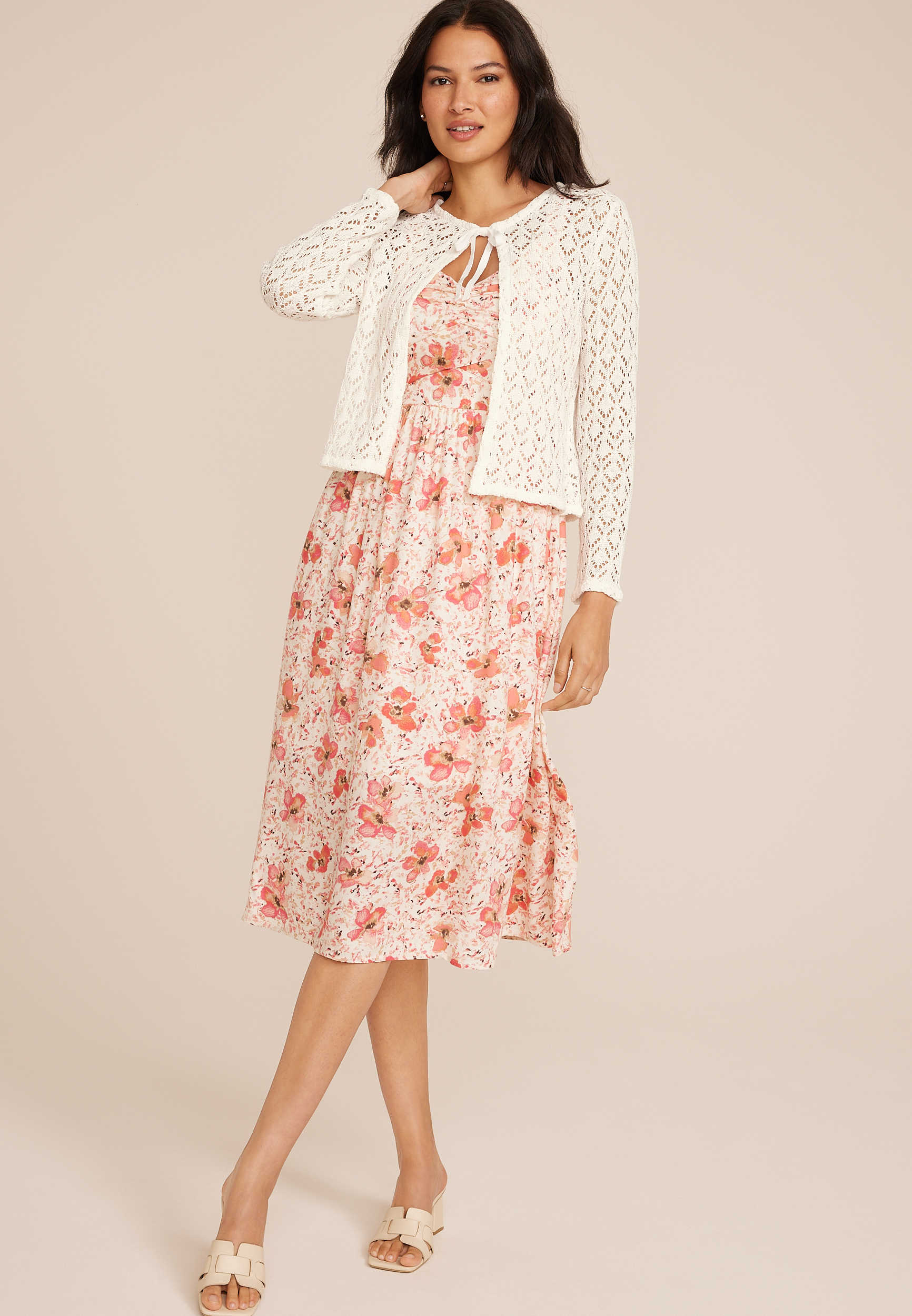 Tie Front Dress Cardigan