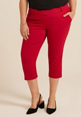 Plus Size Bengaline Mid Rise Capri, C4744, small