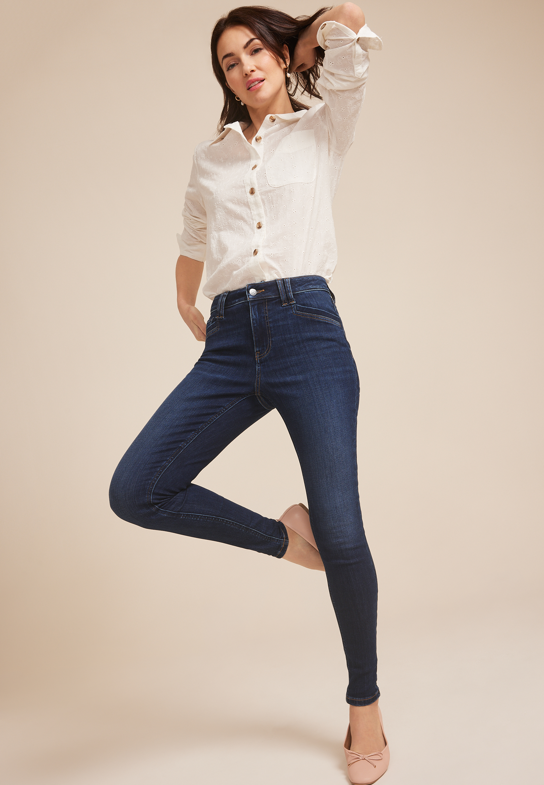 m jeans by maurices™ High Rise Angle Pocket Jegging
