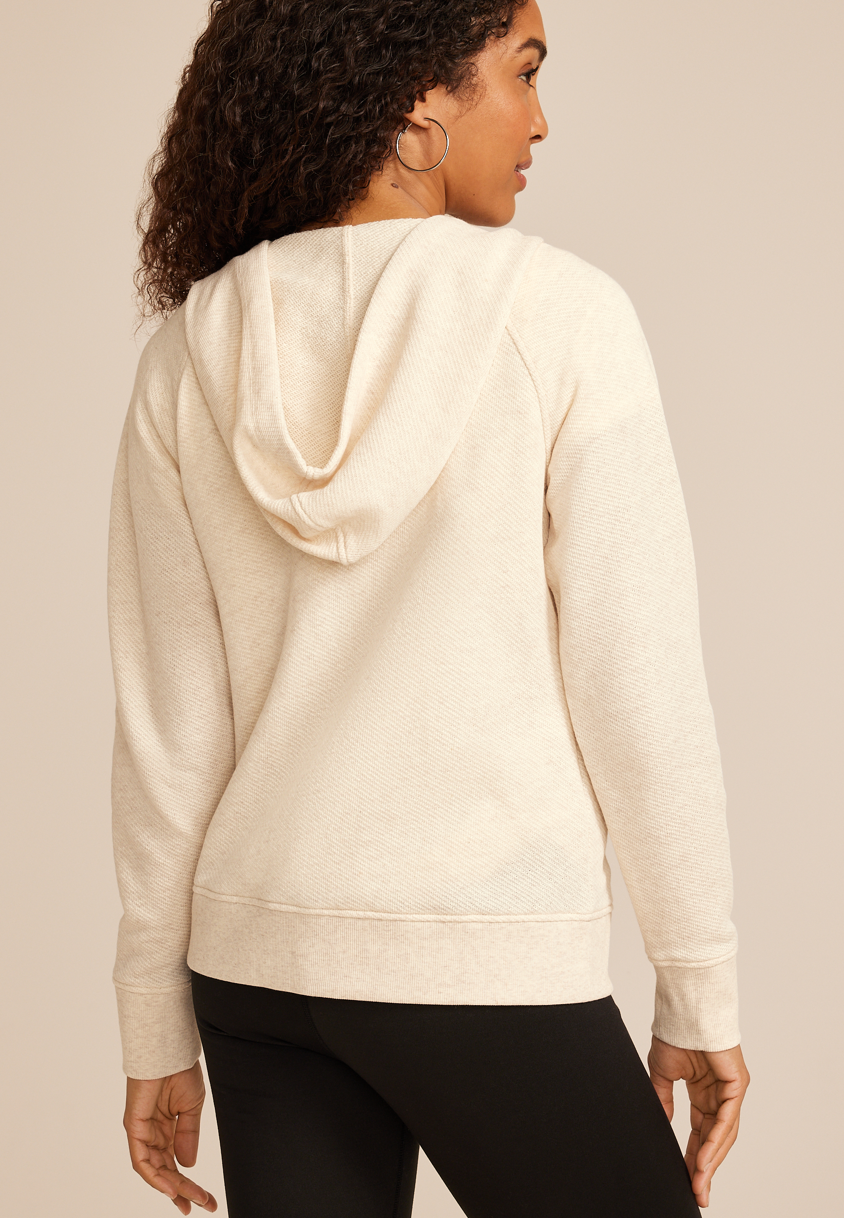 Textured Full Zip Hoodie, C183, large