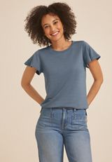 24/7 French Terry Flutter Sleeve Tee, Stormy Weather, small
