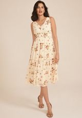 Bare Floral Tiered Midi Dress, C3986, small