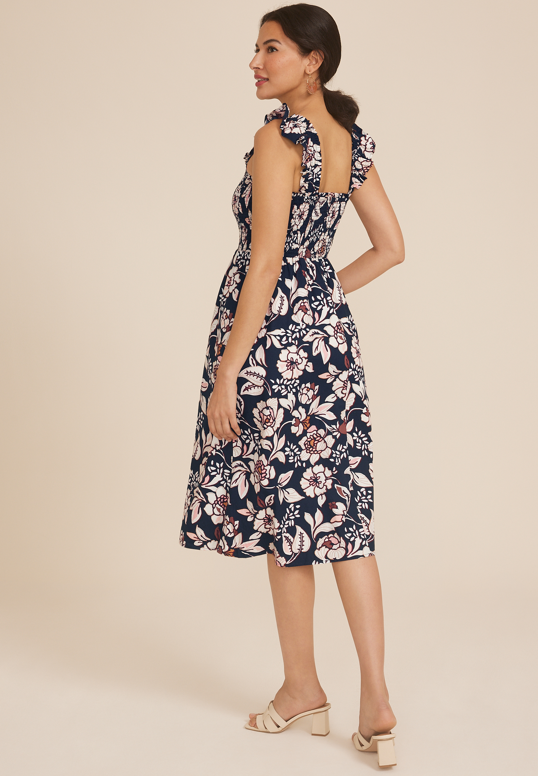 Floral Flutter Poplin Midi Dress, C1943, large