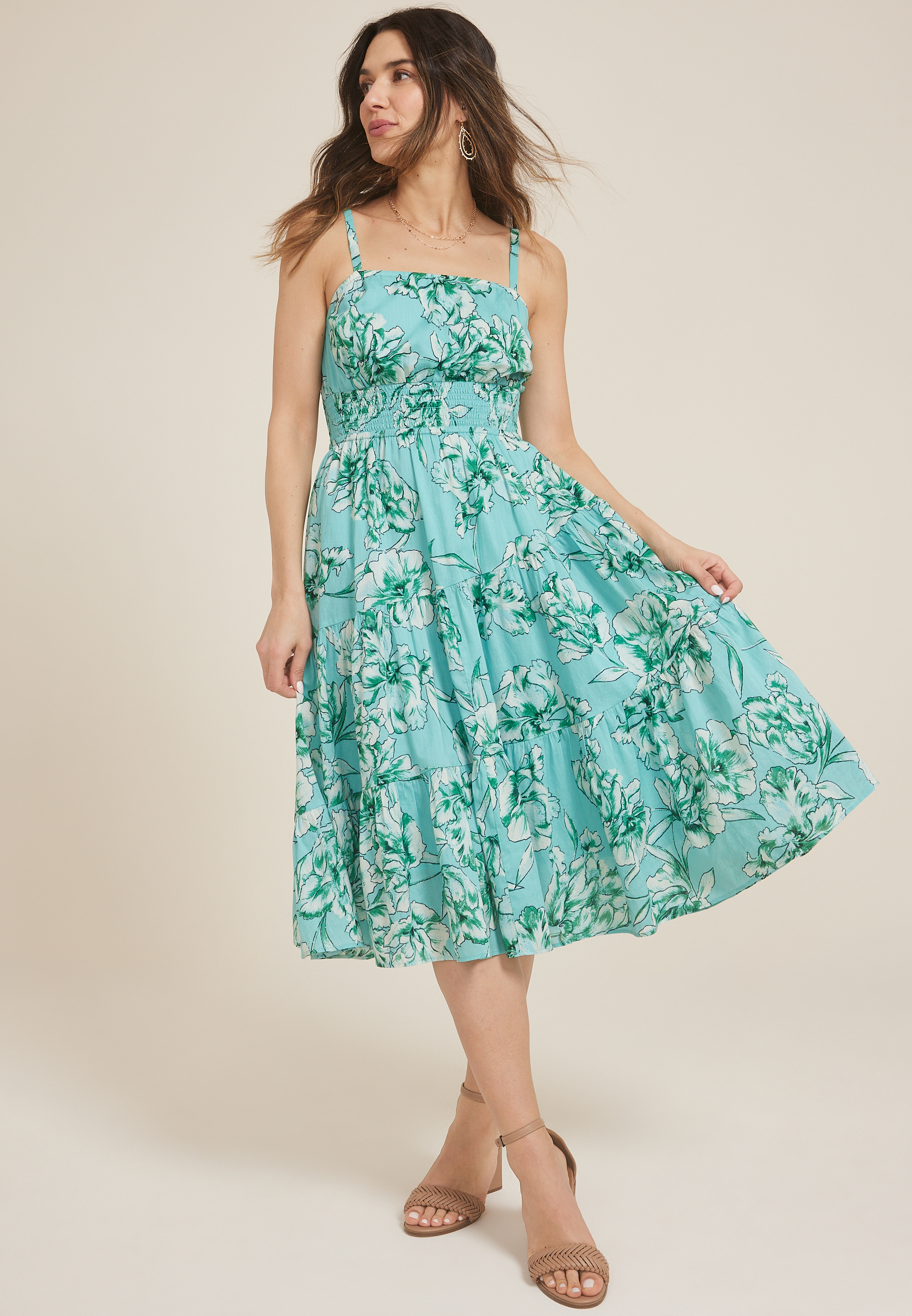 Bare Floral Midi Dress