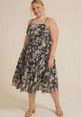 Plus Size Bare Floral Midi Dress, C2958, small