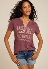 Drinks Well With Others Classic Fit Graphic Tee, , small