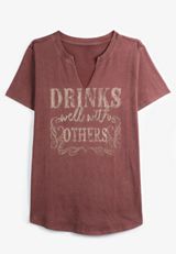 Drinks Well With Others Classic Fit Graphic Tee, , small