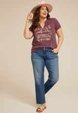 Plus Size Drinks Well With Others Classic Fit Graphic Tee, BURGUNDY, small