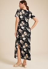 24/7 Floral Tie Waist Midi Dress, C1756, small