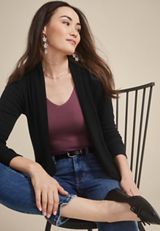 Pointelle Shawl Collar Cardigan, C106, small
