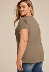 Plus Size Embroidered Bloom Where You Are Planted Classic Fit Graphic Tee, , small