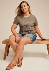 Plus Size Embroidered Bloom Where You Are Planted Classic Fit Graphic Tee, , small