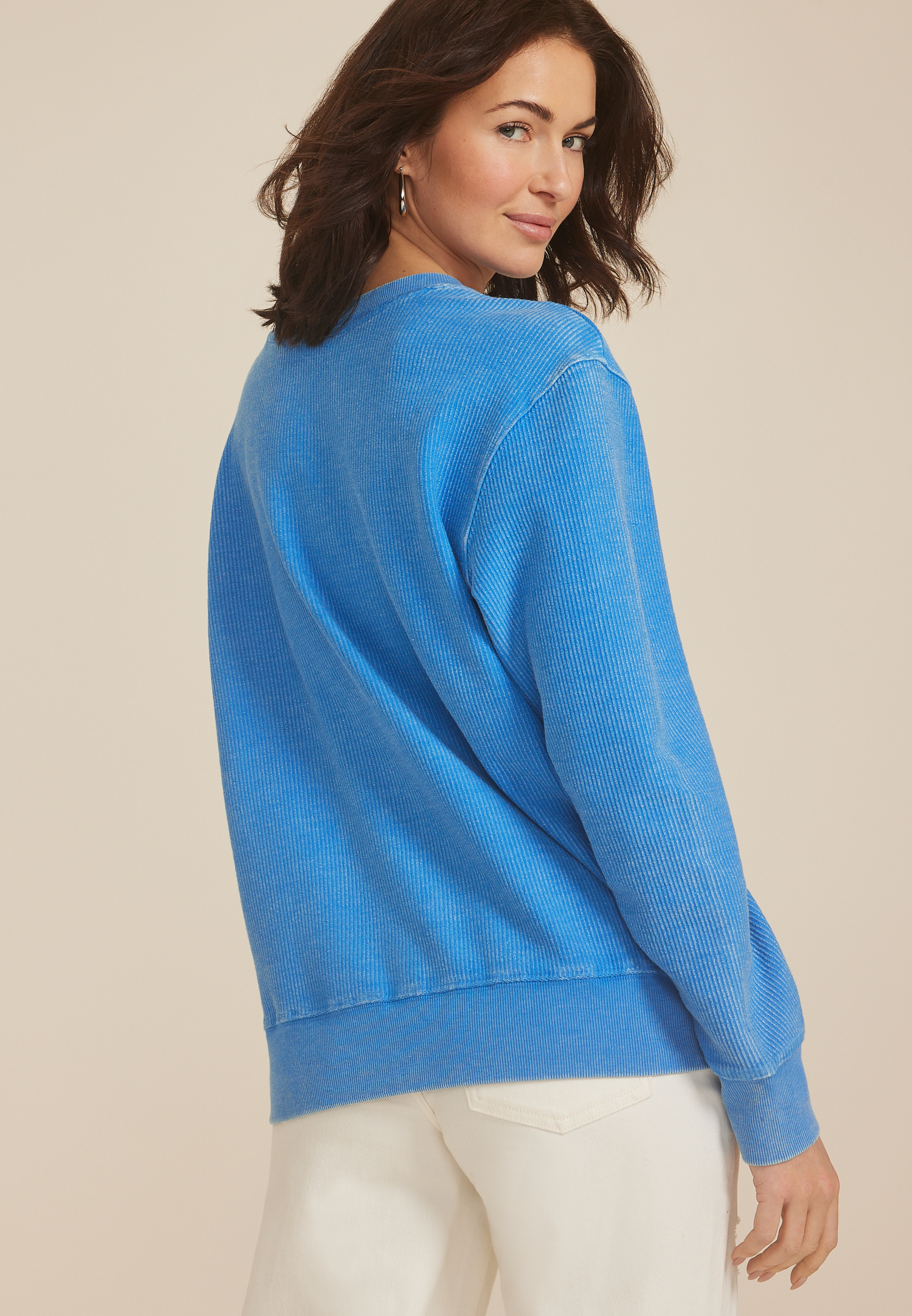 Americana Corded Crew Neck Sweatshirt, C9868, large