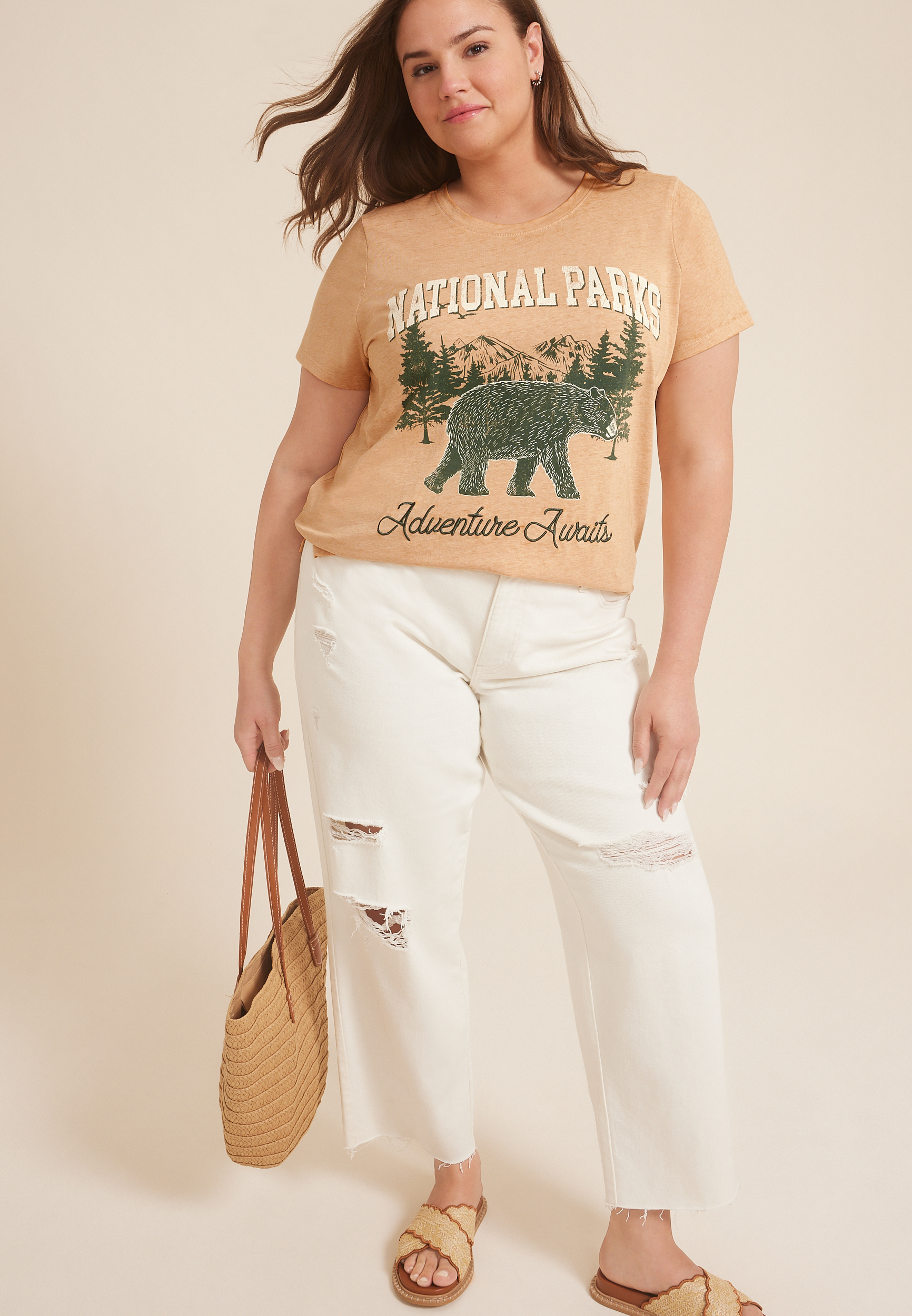 Plus Size National Parks Adventure Awaits Classic Fit Graphic Tee, , large