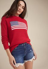 Americana Open Stitch Sweater, C2946, small