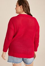 Plus Size Americana Open Stitch Sweater, C2946, small
