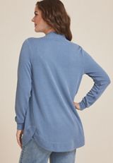 Wavy Ribbed Curve Hem Cardigan, C1149, small